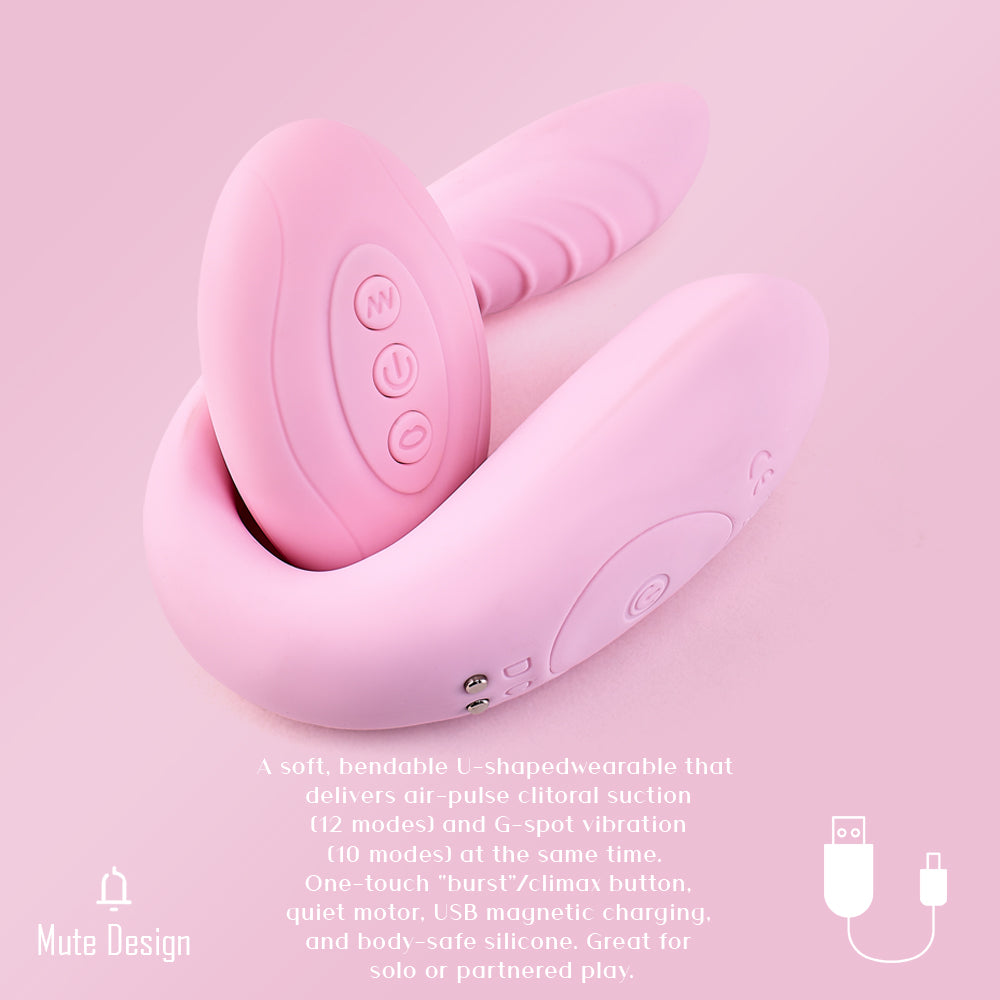 KamaFlex Air Duo U-Shaped Clitoral Suction & G-Spot Vibrator